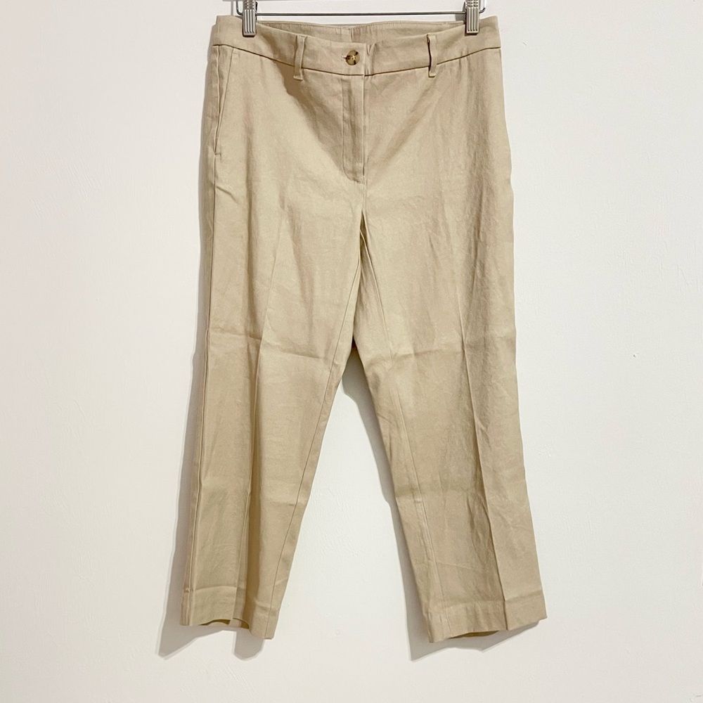 NWT! J. JILL Linen Stretch Tan Trousers!
